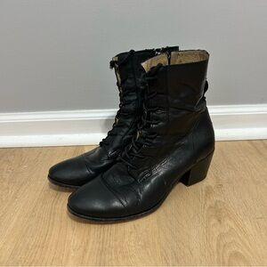 Frye Black Lace Up Boots